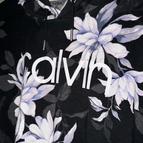 Calvin Klein  flowered, soft, light weight hoodie L - Picture 2 of 5